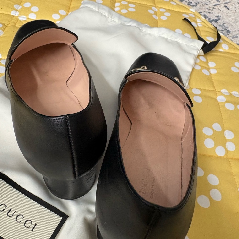 Gucci Black Leather Horsebit Loafers Women’s Flats - Picture 4 of 6